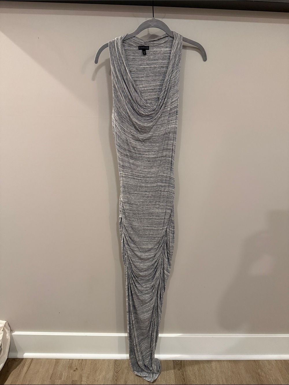 Express Gray Heathered Sleeveless Maxi Dress